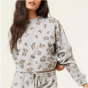 O'Neill Gray print Cropped Sweatshirt Large